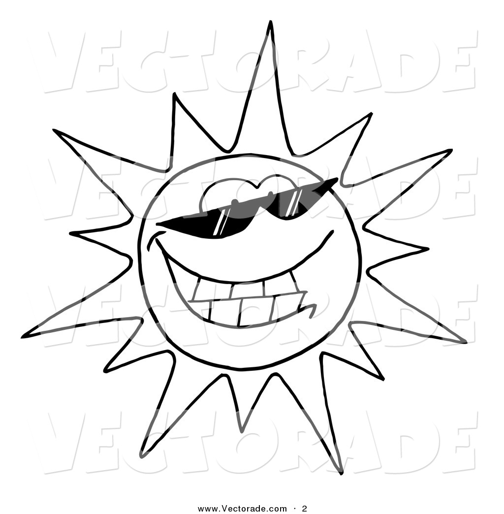 1024x1044 Vector Of A Coloring Page Outline Design Of A Cool Sun Character