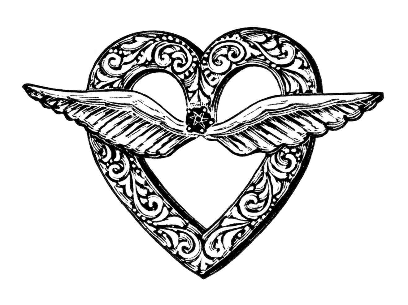 1318x986 Heart Wings Tattoo Designs