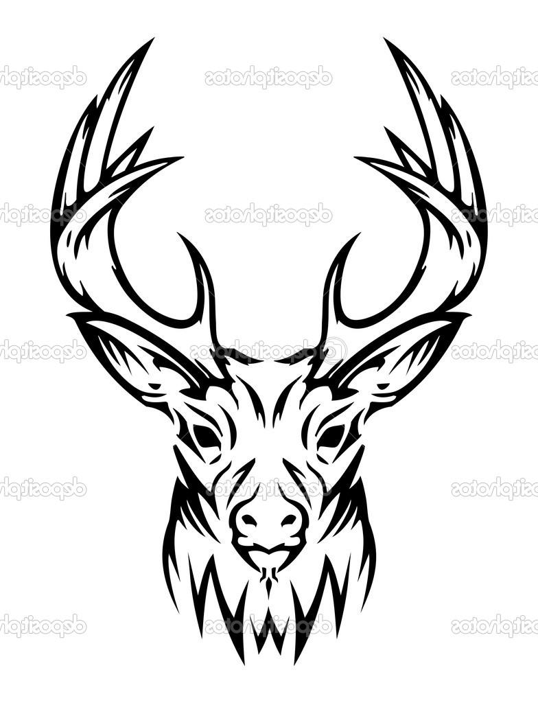 784x1024 Awesome Tribal Deer Tattoo Design