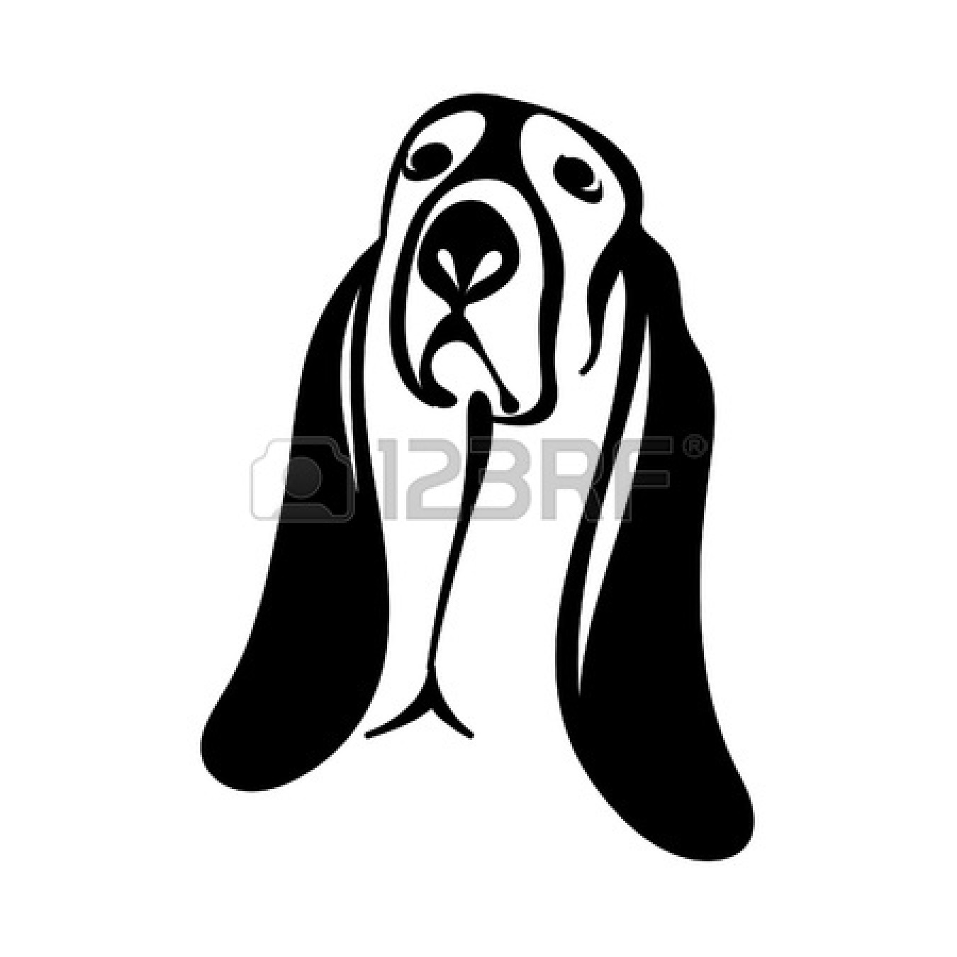 1350x1350 Basset Hound Tattoo Stock Vector Bassett Hounds