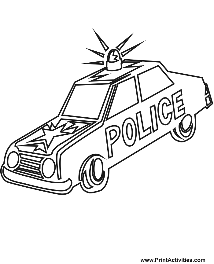 700x864 Police Car Coloring Page A Police Car Drawing