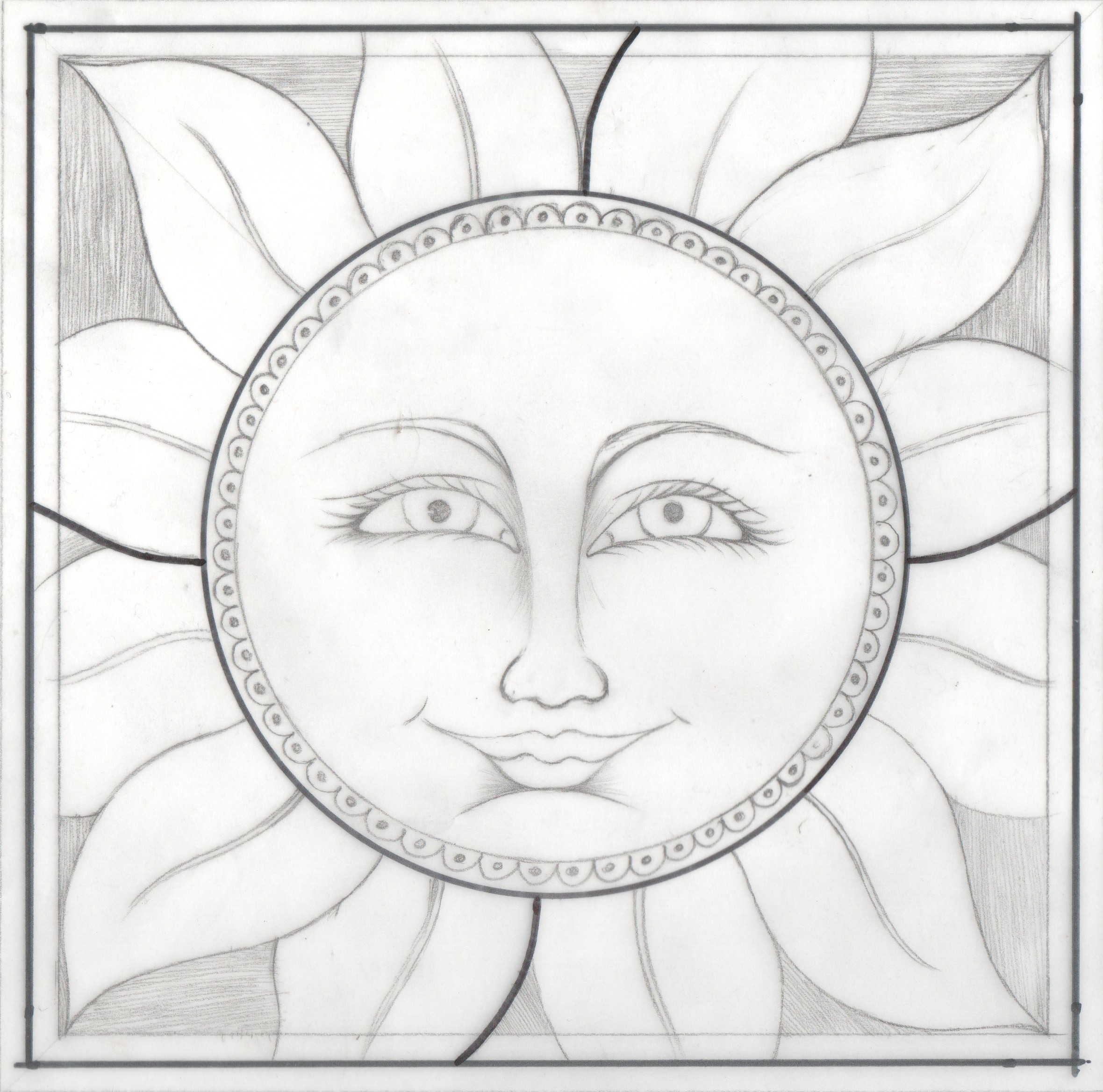 2360x2336 Free Stained Glass Pattern For Lead Or Copper Foil, Painted