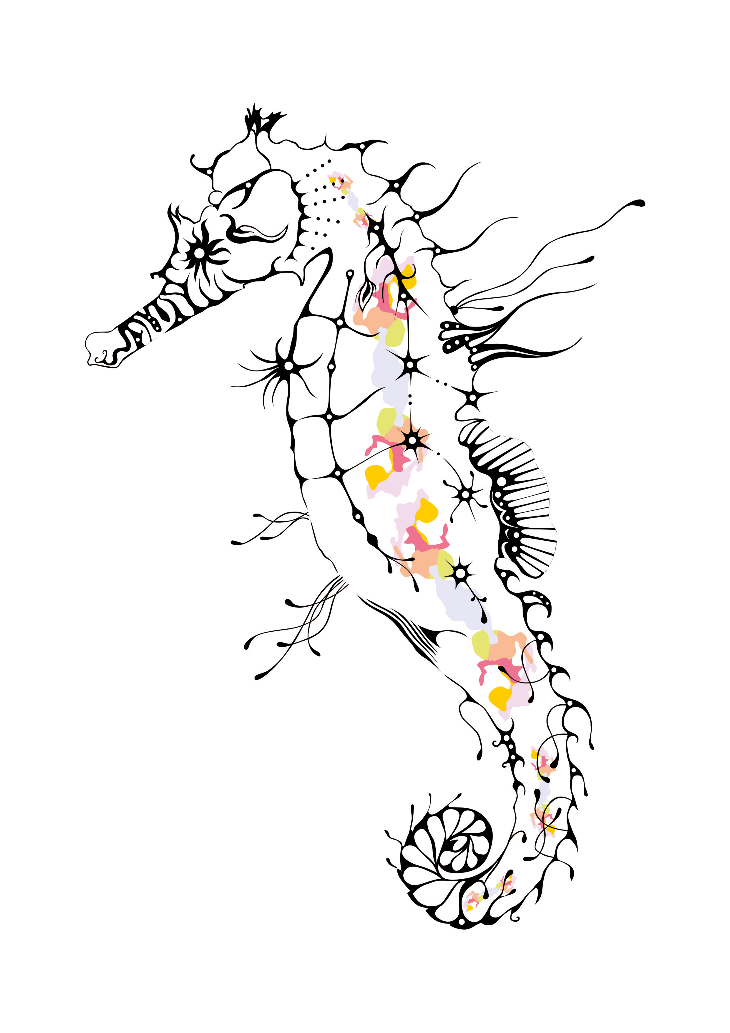 2480x3508 Seahorse, Drawing, Corel Draw Artwork Seahorse Drawing
