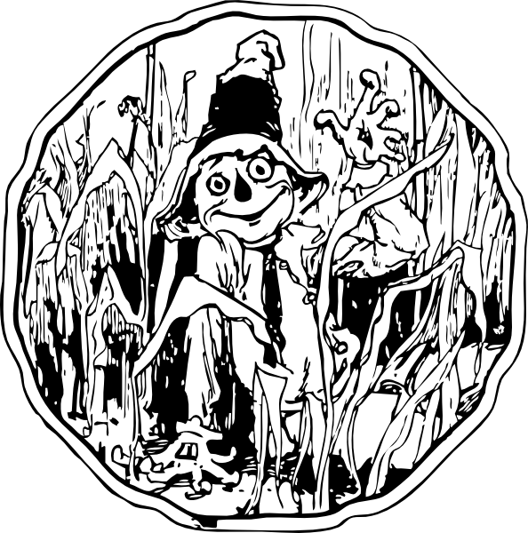 594x600 Scarecrow In The Corn Clip Art