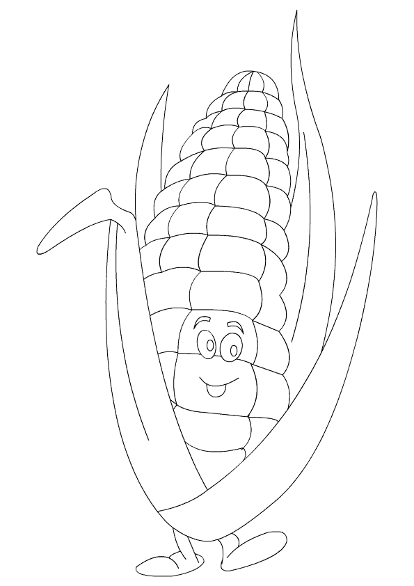 595x842 Corn Cob Coloring Page 508329
