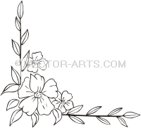 200x182 Clip Art Design (Vinyl Ready) Flower Corner
