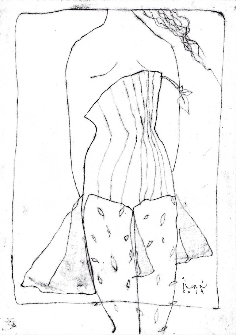 770x1094 Saatchi Art Polina In Corset Drawing By Ivan Pchelintsev
