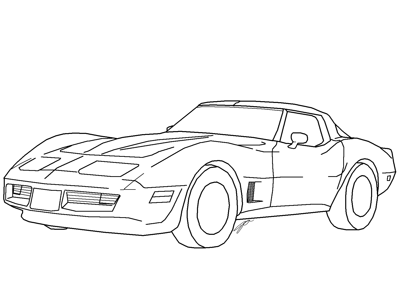 1600x1200 Corvette Lineart 1 By Jaslo