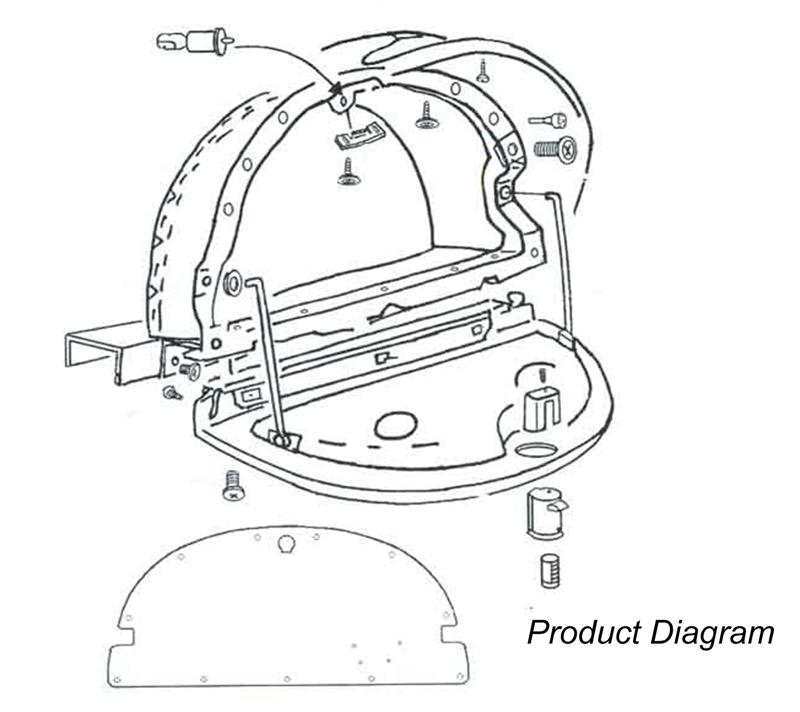 800x712 Glove Box Door Assembly, Us Made, 1963 Chevy Corvette