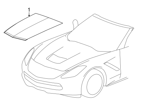 485x357 C7 Corvette Hood Decal Z06 Lt4 Hood Stinger Carbon Flash 23212530
