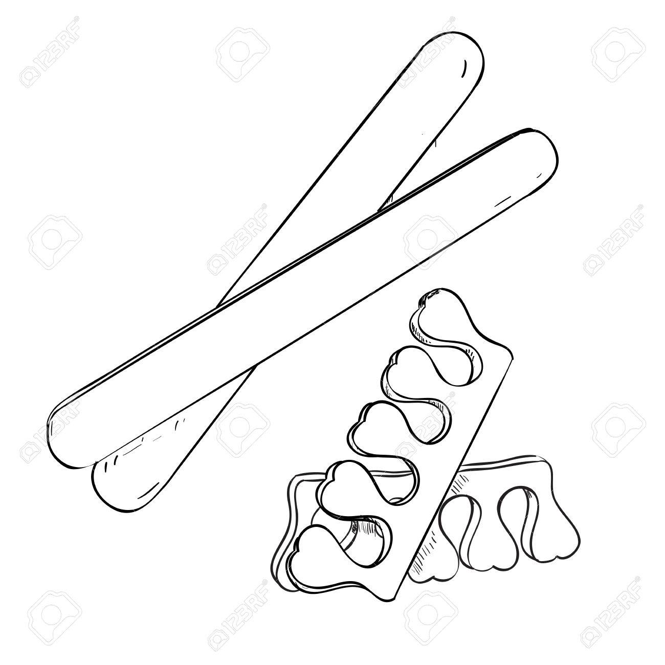 1300x1300 Sketch Set Of Cosmetic Products For Nail Care. Royalty Free