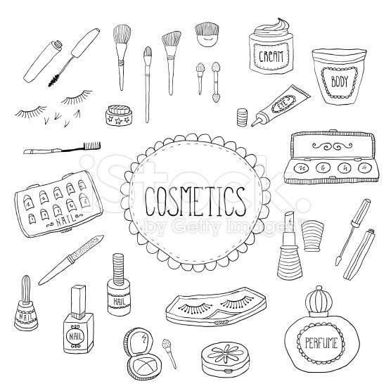 556x556 Beauty And Cosmetics Icons Vector Doodles On A White Background