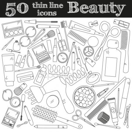 450x450 Cosmetics. Makeup Set. Stock Vector Katyaulitina