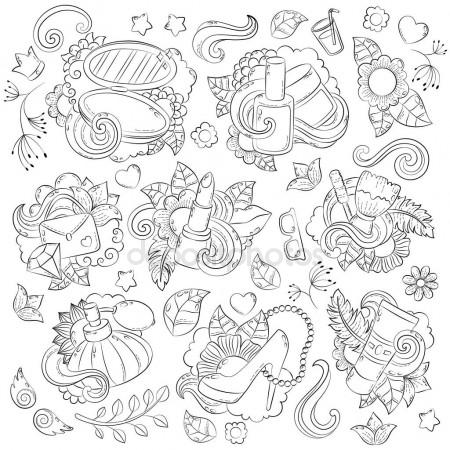 450x450 Doodle Hand Drawn Vector Abstract Background, Texture, Pattern