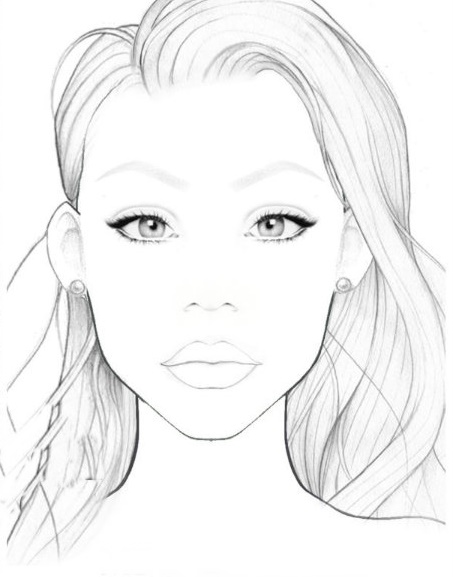 453x577 Blank Face Chart Make Up, Hair And All Things Beautiful