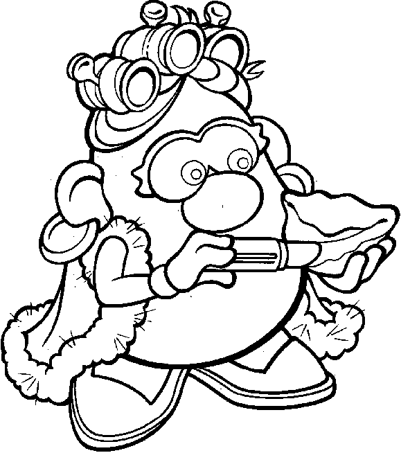 579x654 Coloring Mrs Potato Use Cosmetics Picture
