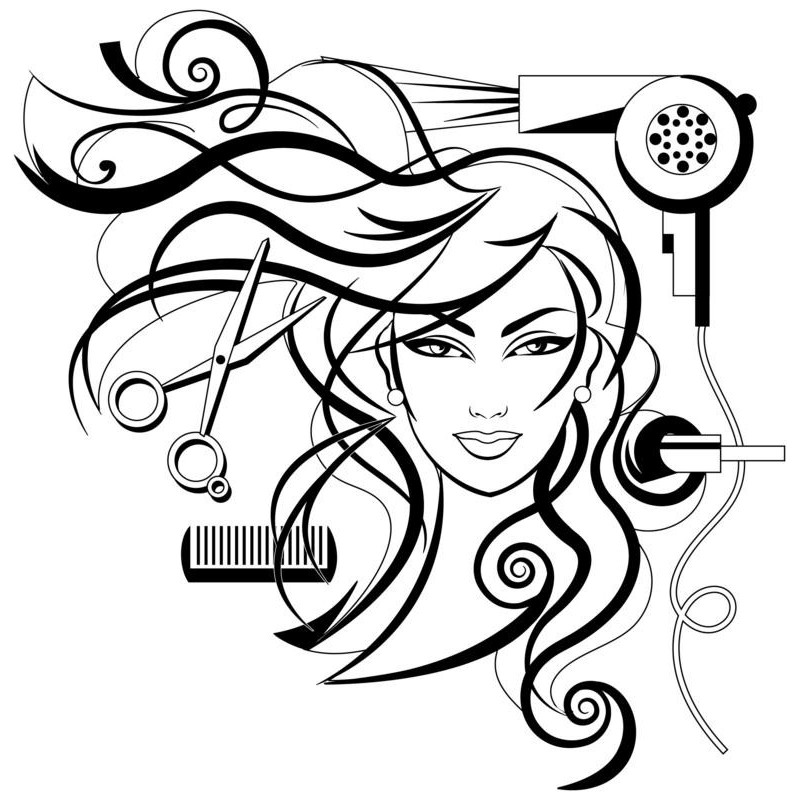 Coloring Pages Salon Hair Beauty Kids Halloween Lesson Printable Color ...