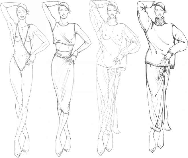660x556 Line Figure Drawing