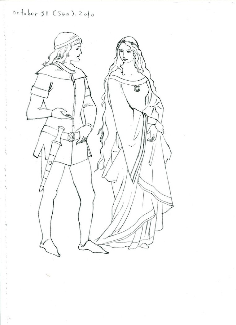 762x1048 Medieval Costume Drawing By Jikisai