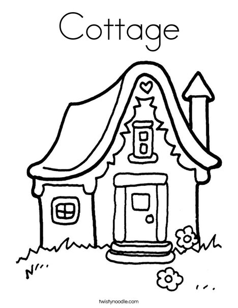 468x605 Cottage Coloring Page