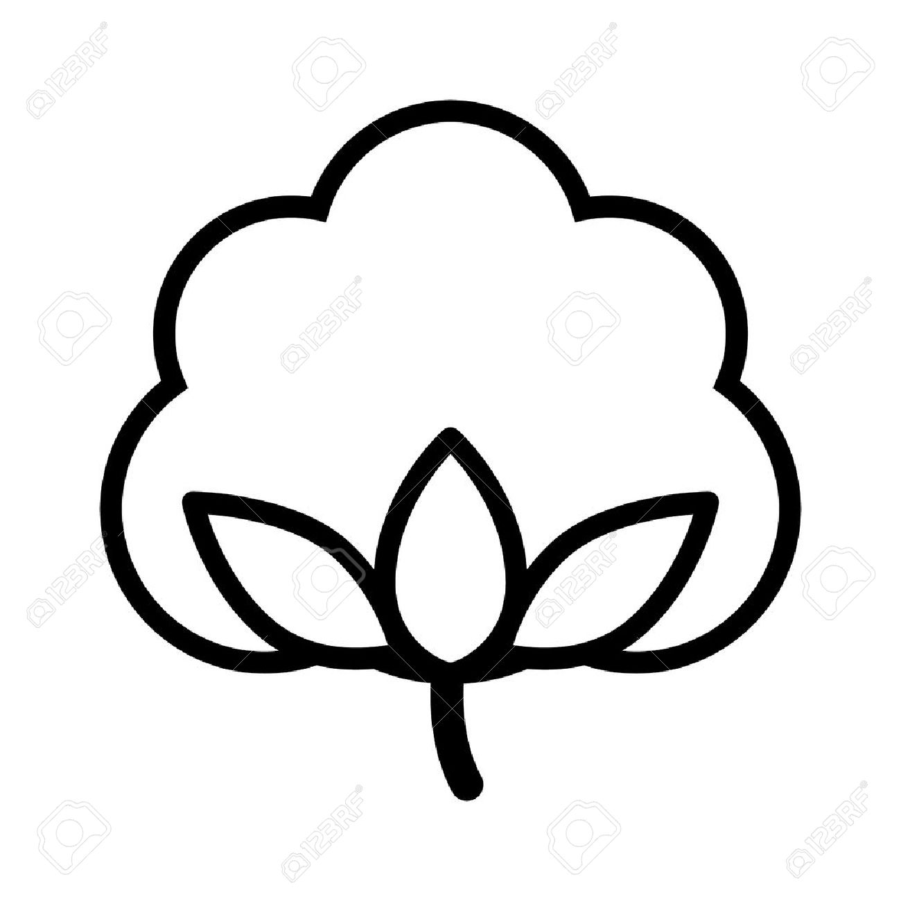 1300x1300 Cotton Boll Flower Line Art Icon For Apps And Websites Royalty