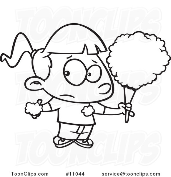 581x600 Cartoon Black And White Line Drawing Of A Sticky Girl Eating