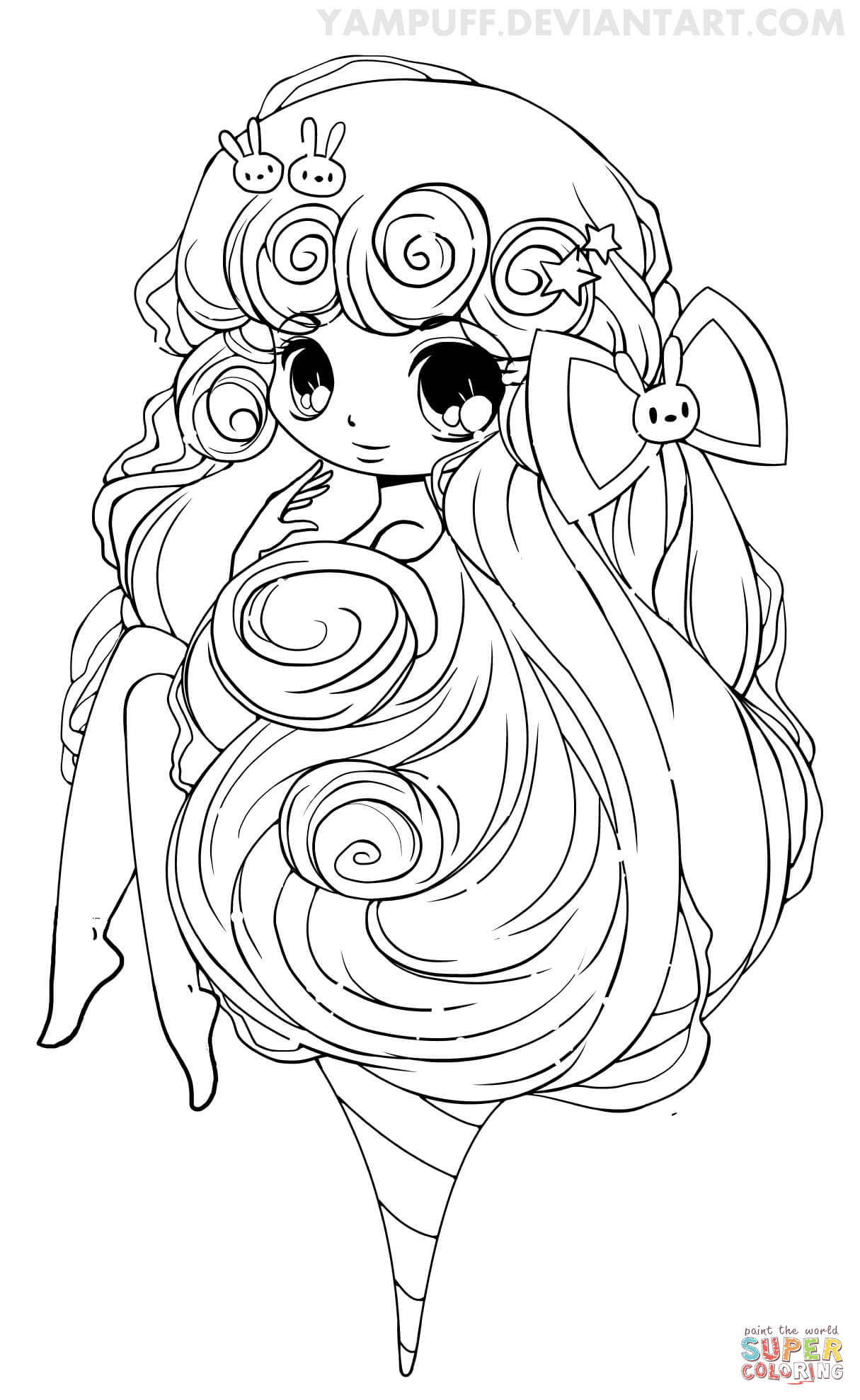 1215x1977 Chibi Cotton Candy Girl Coloring Page Free Printable Coloring Pages