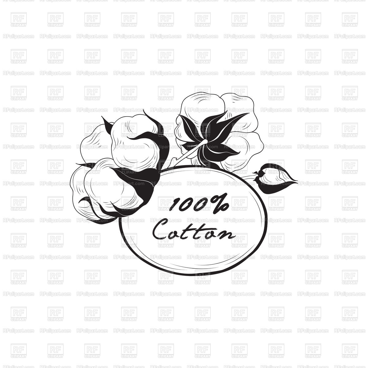 1200x1200 Cotton Label With Flower Royalty Free Vector Clip Art Image