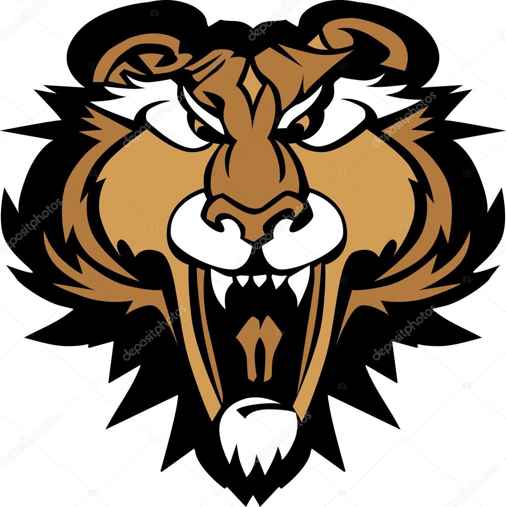 1022x1023 Cougar Panther Mascot Head Vector Graphic Stock Vector
