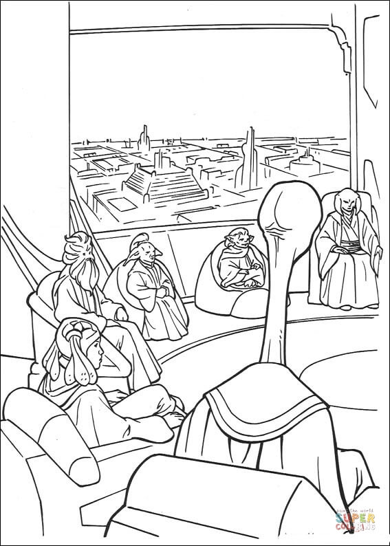 567x794 Jedi High Council Coloring Page Free Printable Coloring Pages