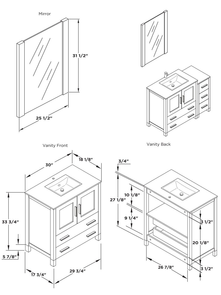 Bathroom Vanity Dimension at Robert Lal blog