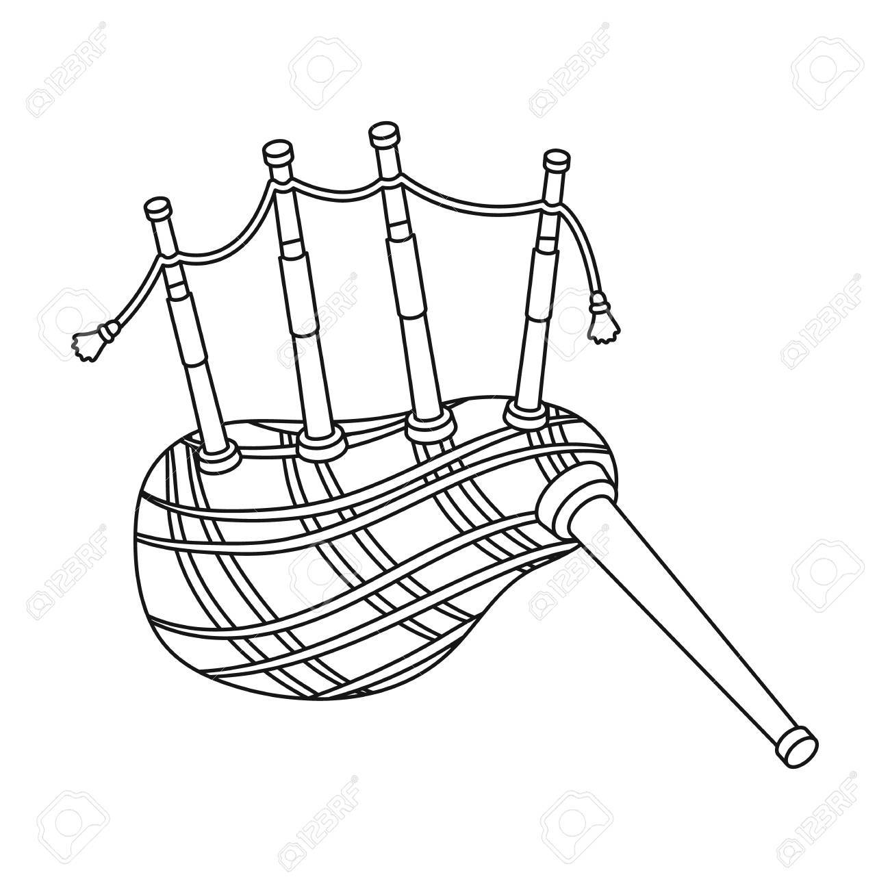 1300x1300 Scottish Bagpipes Icon In Outline Style Isolated On White