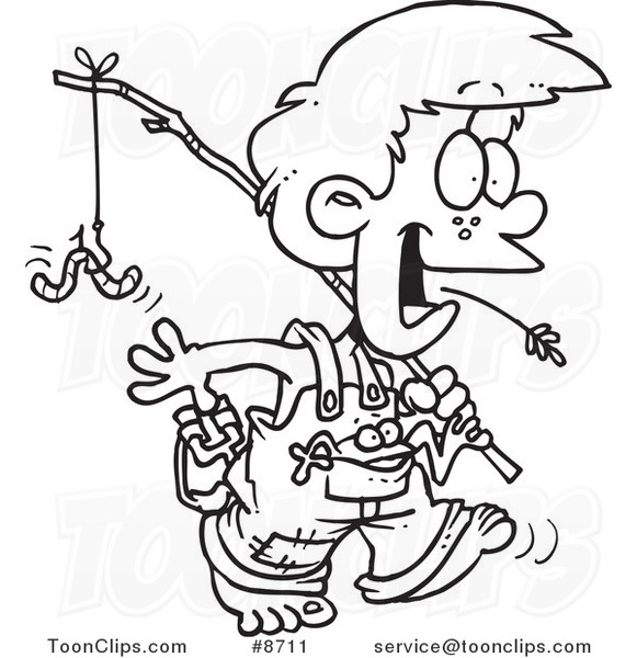 581x600 Cartoon Blacknd White Line Drawing Of Country Boy Carrying