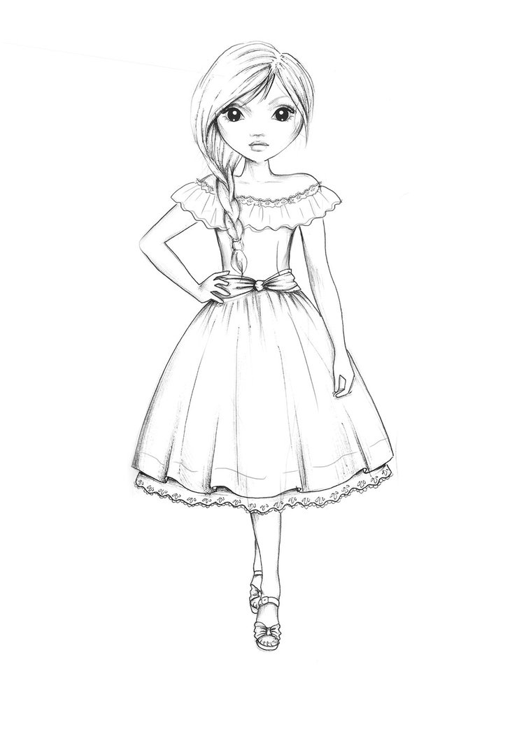 752x1063 Country Style Dress Outline By Funandcake