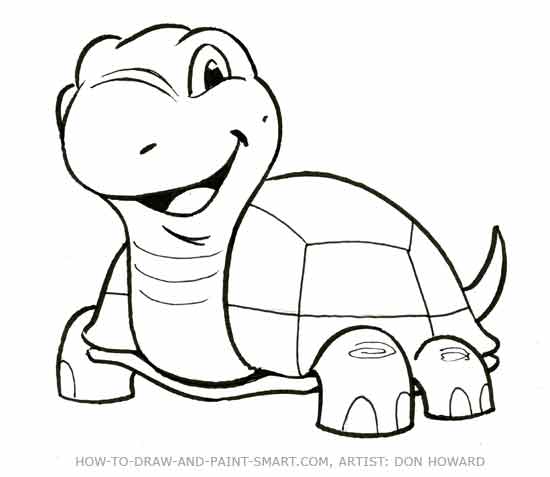 550x477 Coloring Pages Turtle Cartoon Drawing How To Draw A Step 6