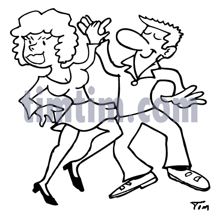 448x435 Free Drawing Of Jitterbug Dancers Bw From The Category Dance