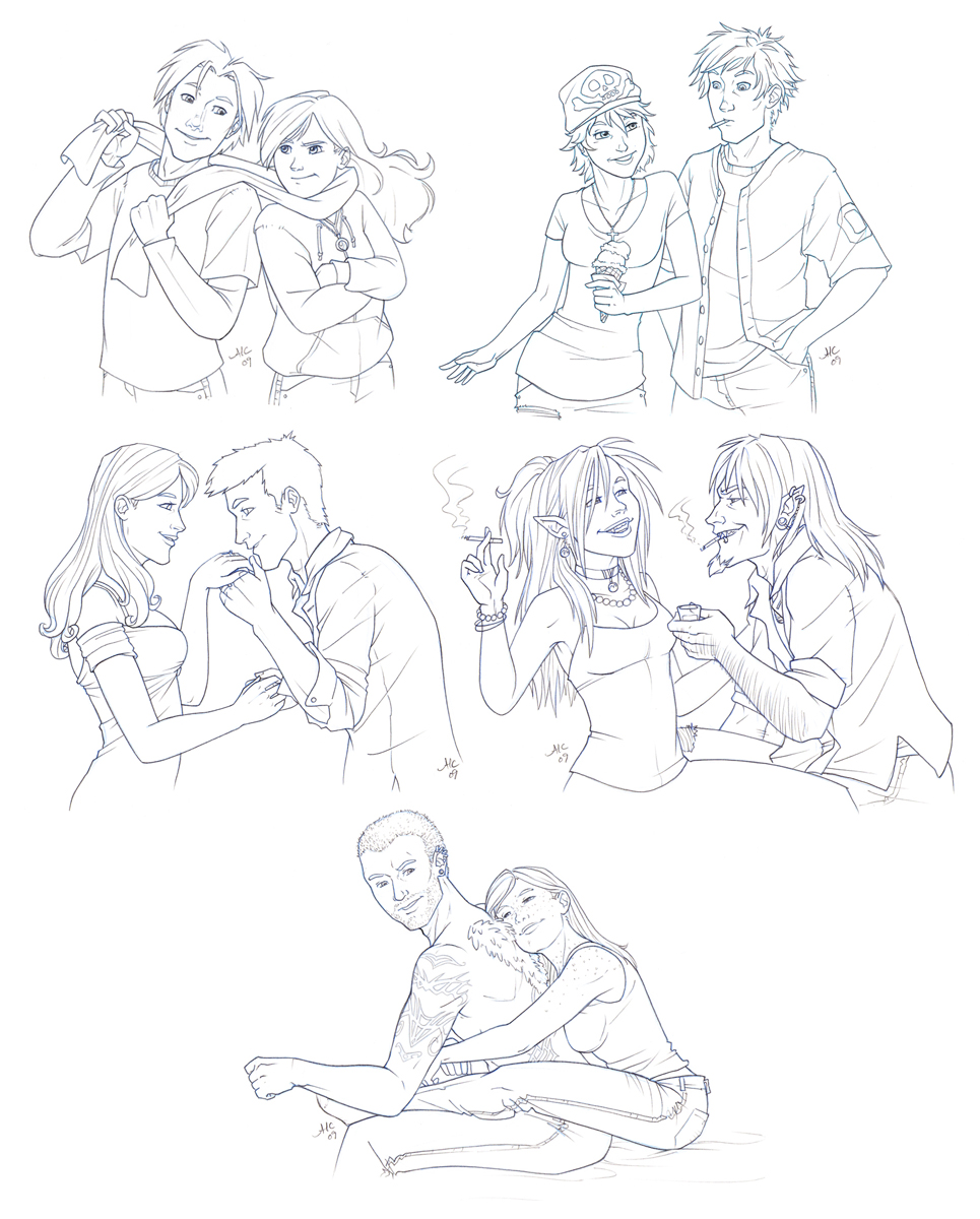 965x1200 Couples Sketch Commishes By Amyclark