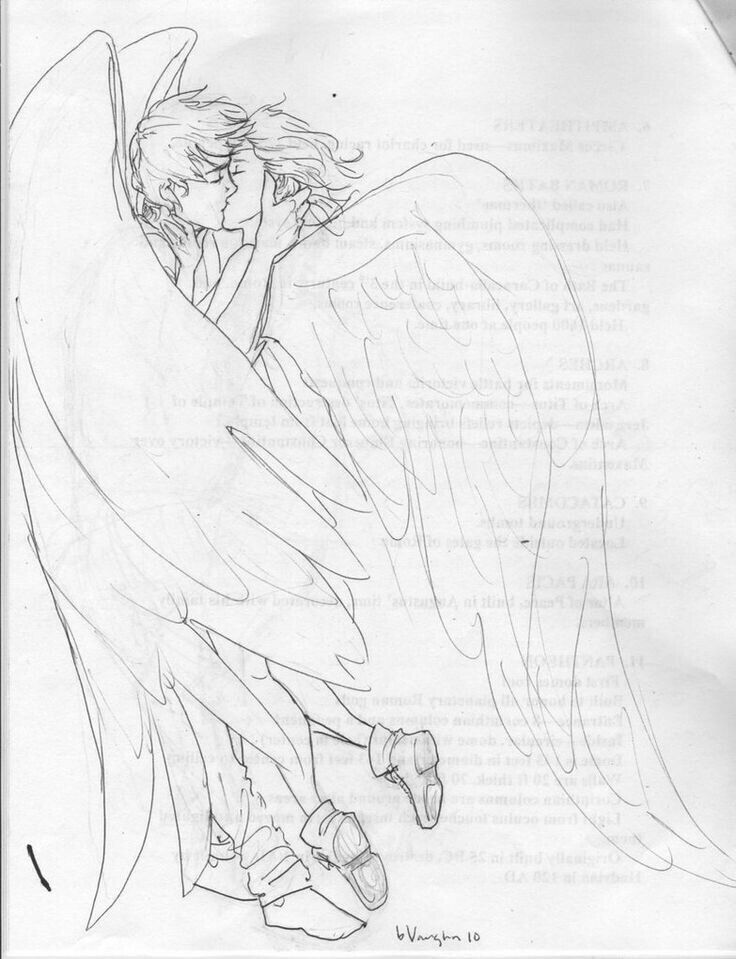 736x959 Angel Couple Angels Angel, Couples And Drawings