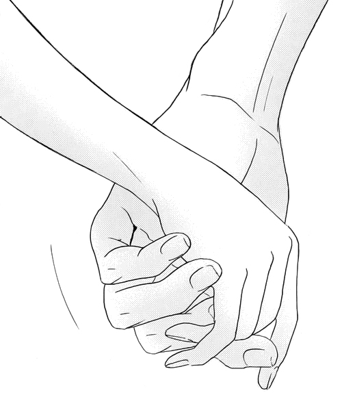 500x574 Drawn Kiss Holding Hand