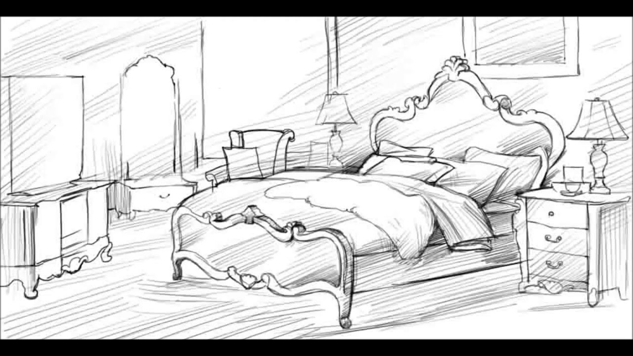 1280x720 How To Draw A Bedroom