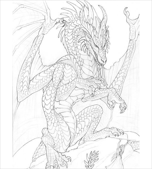 609x675 Realistic Dragon Drawings Free Amp Premium Creatives