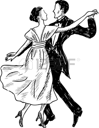 348x450 Vector Drawing Of A Dancing Couple Of The Retro People Royalty