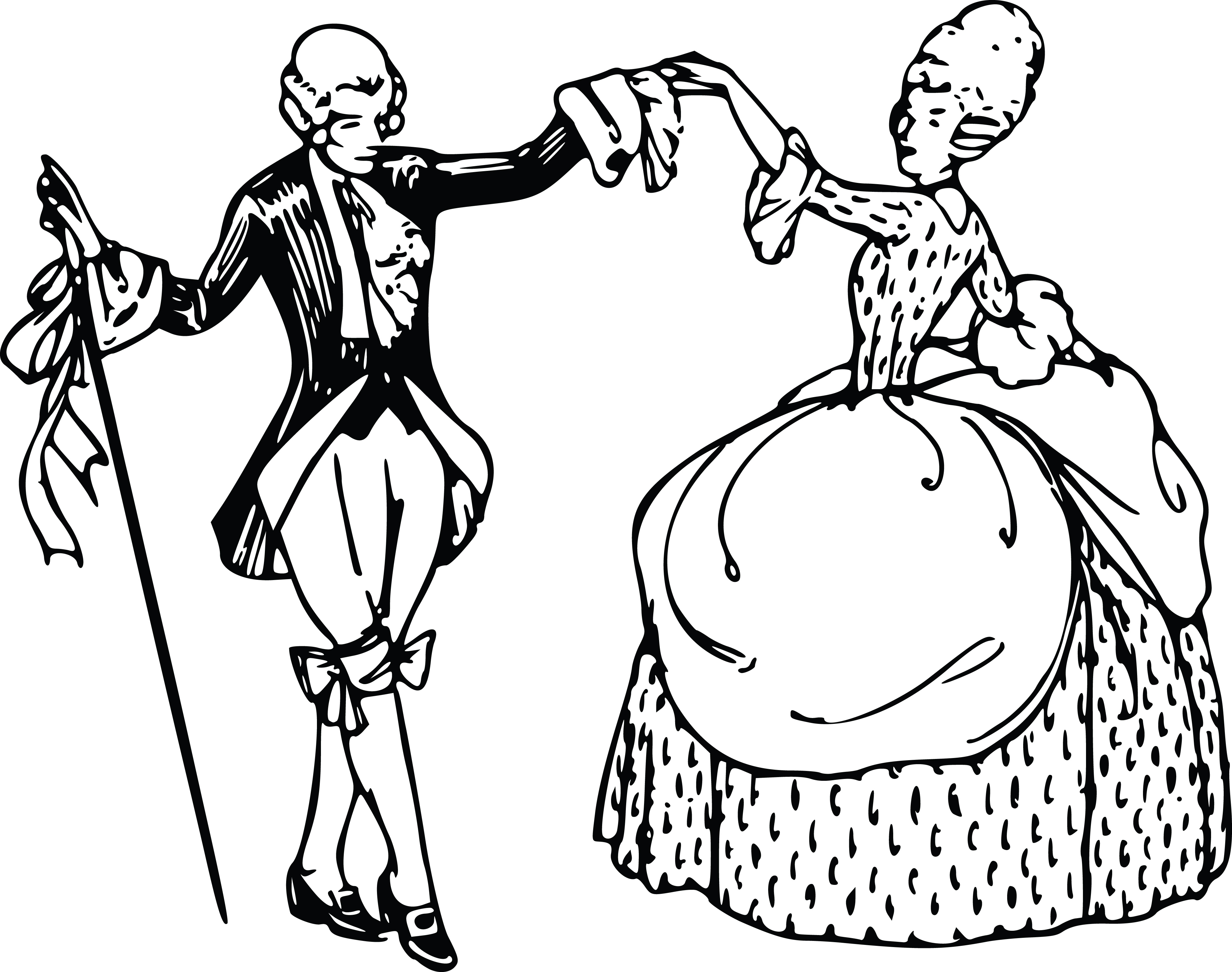 4000x3157 Clipart Of A Vintage Couple Ballroom Dancing