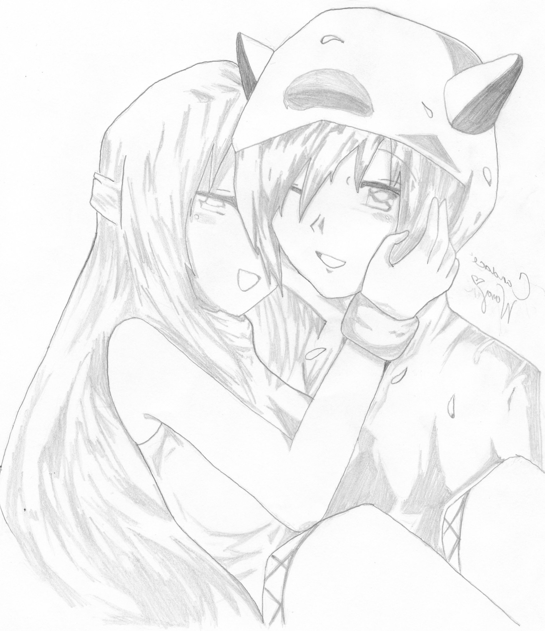 1739x2012 Drawings Of Anime Couples Anime Couples In Love Drawings Kiss