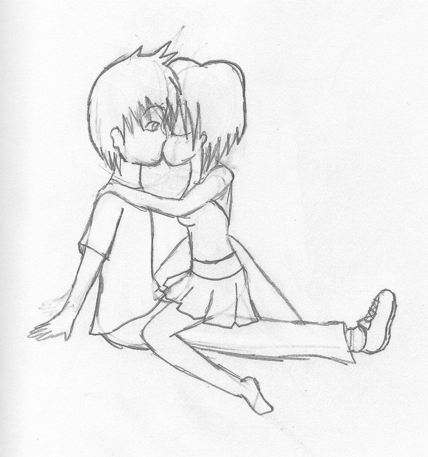 865x924 Anime Couple Surprise Kiss By Fyrrewolf