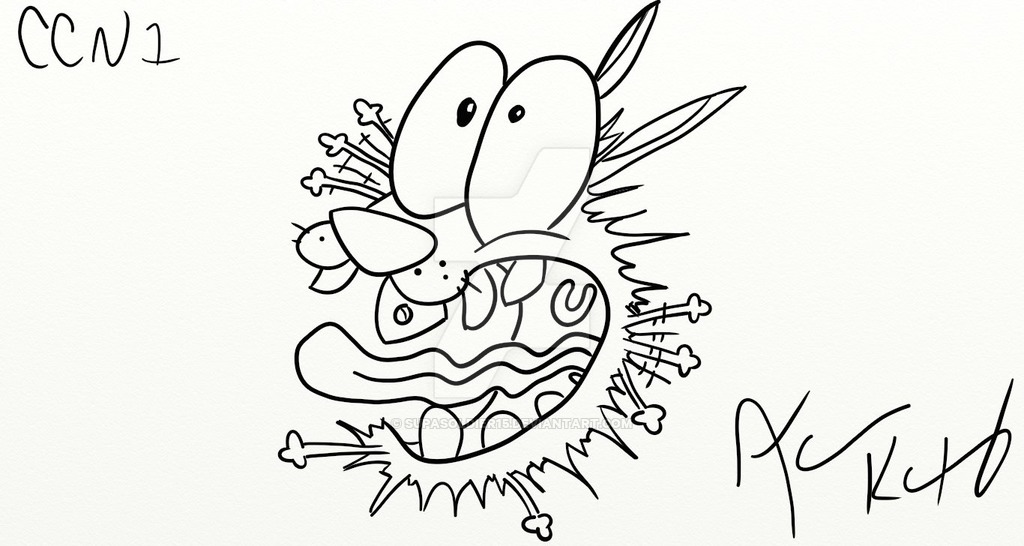 1024x546 Courage The Cowardly Dog Lineart By Supasoldier15