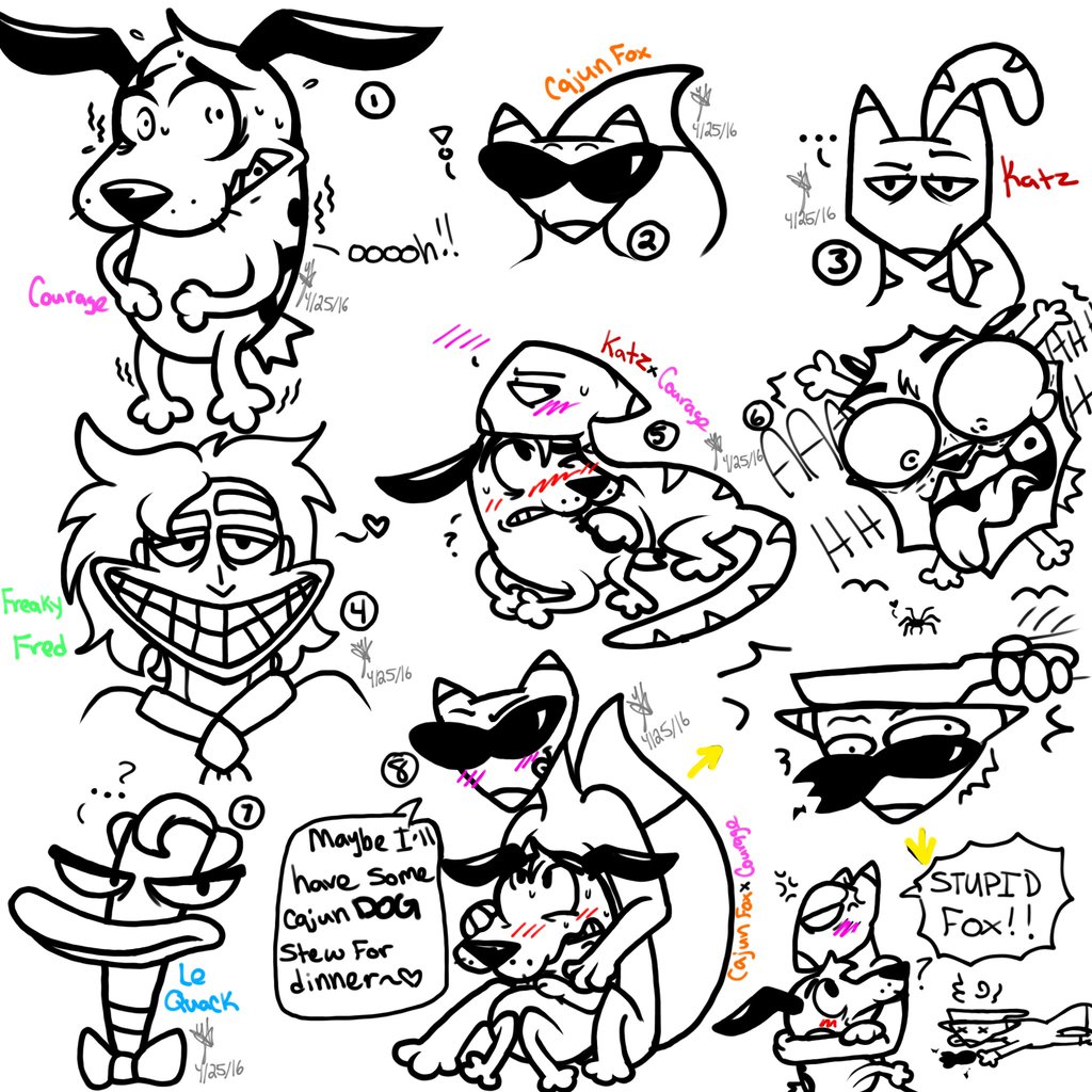 1024x1024 Sketch Dump 2 (Courage The Cowardly Dog) By Yaoilover113