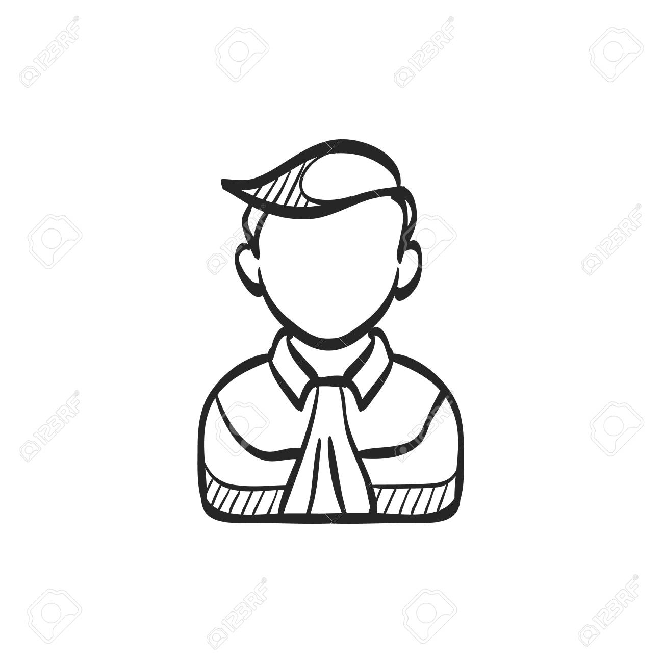 1300x1300 Judge Avatar Icon In Doodle Sketch Lines. Justice Law Court Trial