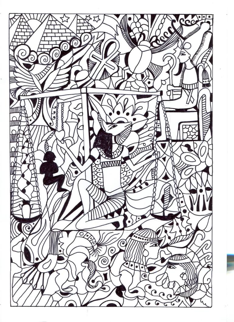 770x1057 Saatchi Art Court Of Osiris Drawing By Anne Sunny