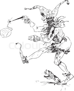 260x320 Court Jester Graphic Illustration, Abstract Art Stock Vector
